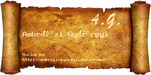 Ambrózi Györgyi névjegykártya