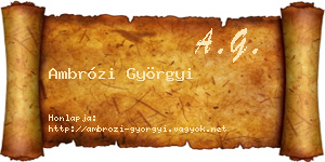 Ambrózi Györgyi névjegykártya